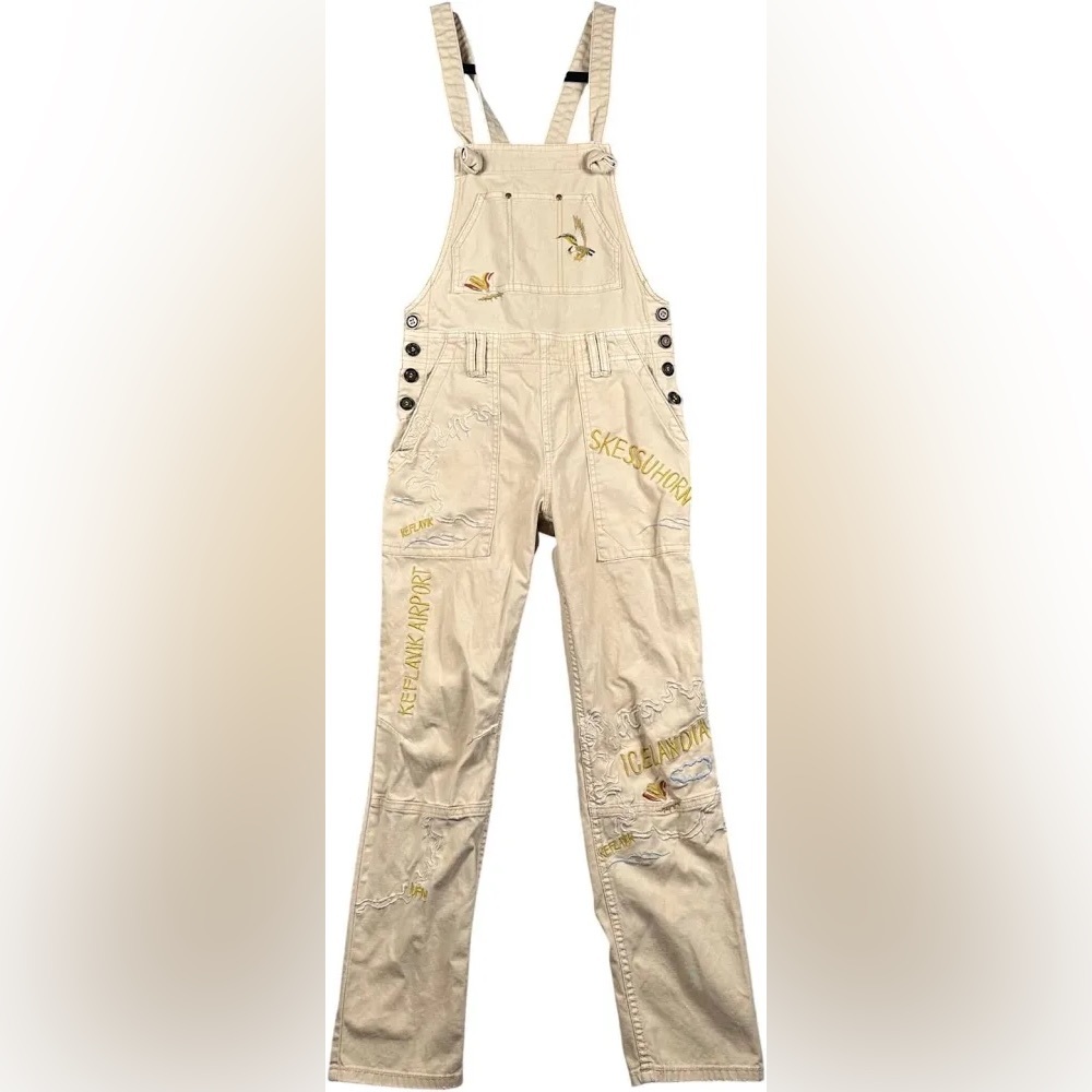 Anthropologie Pilcro The Wanderer Embroidered Overalls